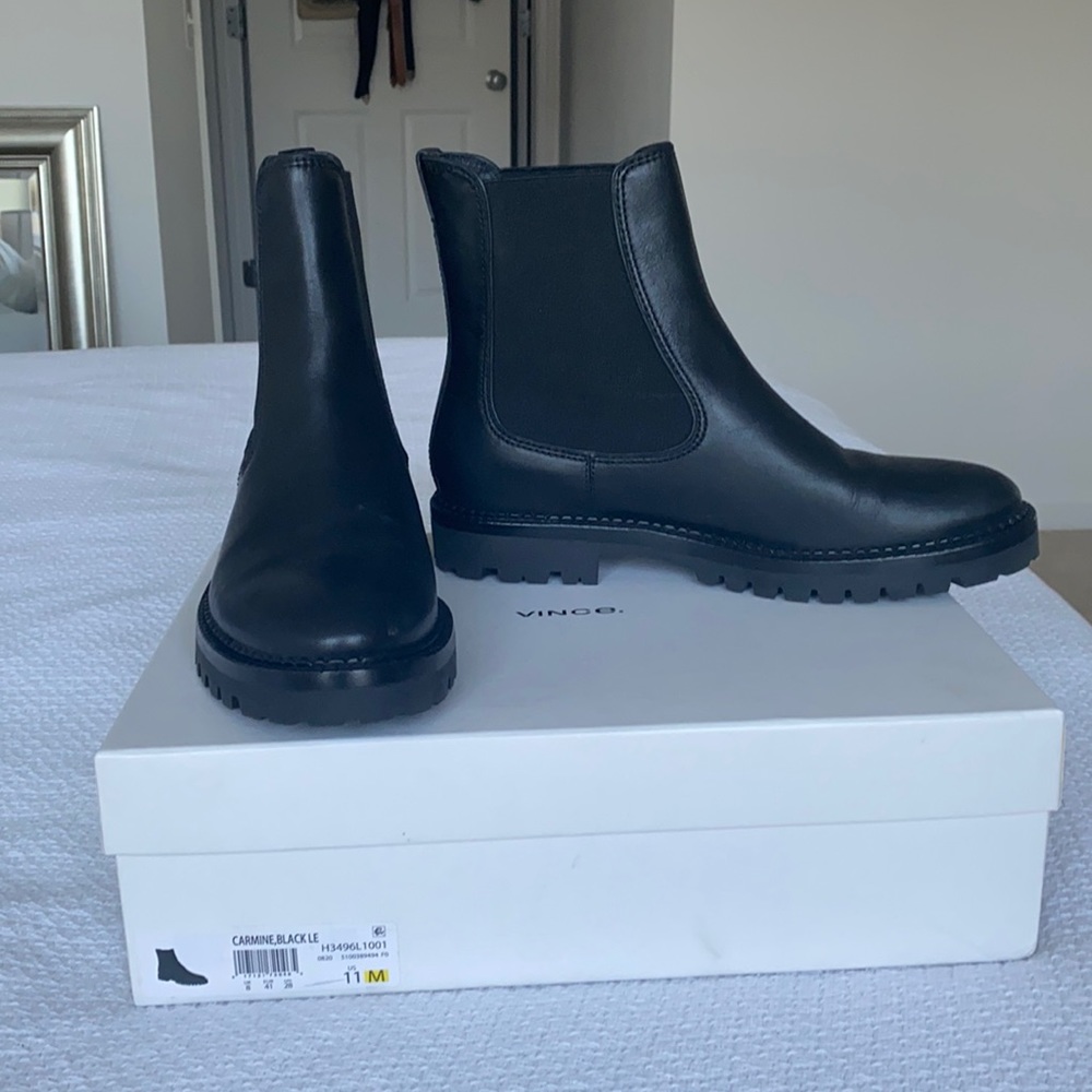 VINCE Chelsea Black Bootie